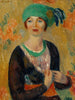 Fille au turban vert - William James Glackens — visning af kunstværket
