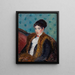 Pige med rævepelse - William James Glackens — indrammet kunstværk på væggen