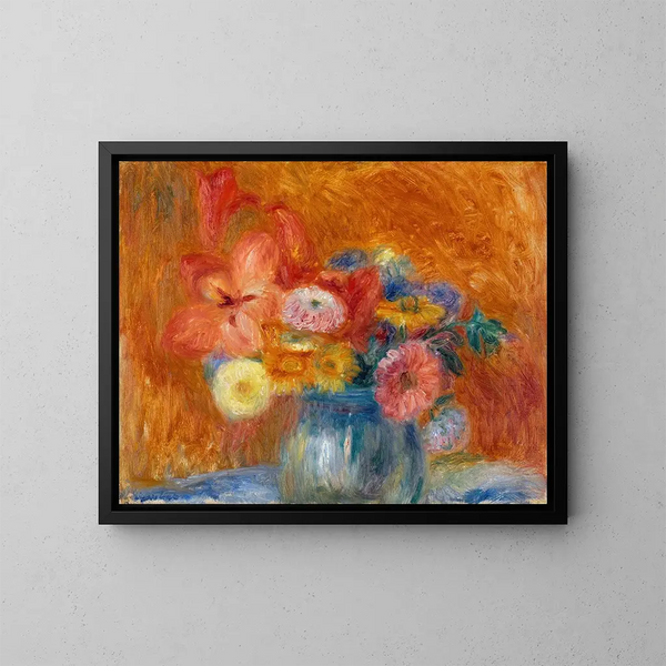 Bol grøn af blomster - William James Glackens — indrammet kunstværk på væggen