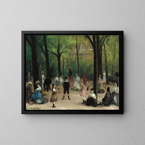 Jardins du Luxembourg - William James Glackens — indrammet kunstværk på væggen