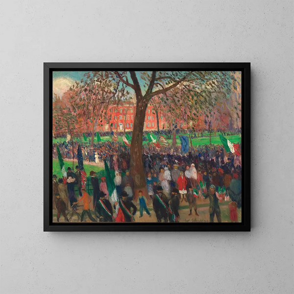 Parade ved Washington Square - William James Glackens — indrammet kunstværk på væggen