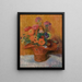 rød kurv med zinniaer - William James Glackens — indrammet kunstværk på væggen