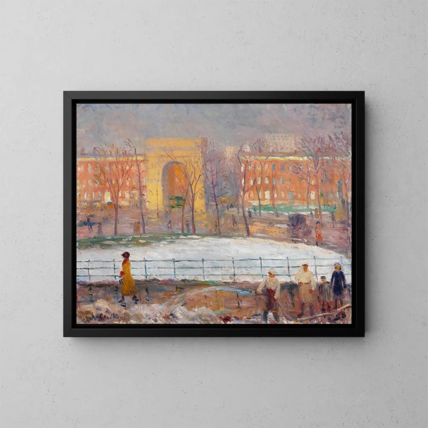 Les nettoyeurs de rue à Washington Square - William James Glackens — indrammet kunstværk på væggen