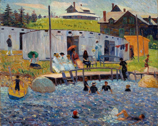 William James Glackens - The Bathing Hour Chester Nova Scotia.webp