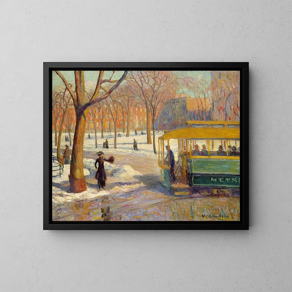 La voiture verte - William James Glackens — indrammet kunstværk på væggen