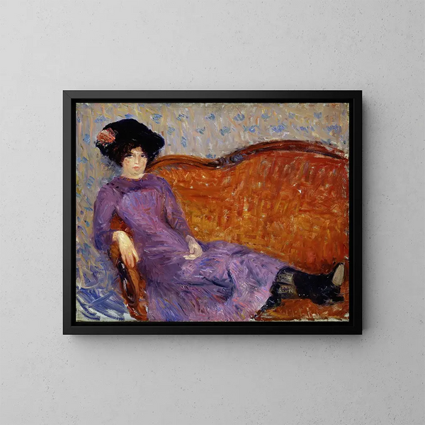 La robe violette - William James Glackens — indrammet kunstværk på væggen