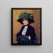Kvinde med grøn hat - William James Glackens — indrammet kunstværk på væggen