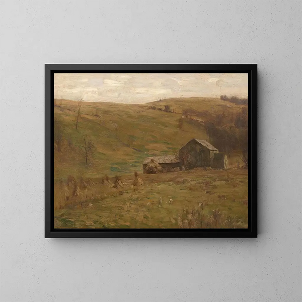Prairies vallonnées - William Langson Lathrop — indrammet kunstværk på væggen