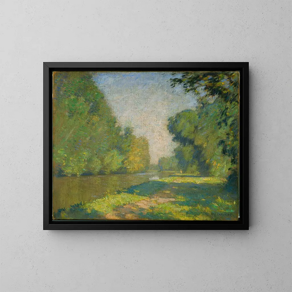 Le chemin de halage - William Langson Lathrop — indrammet kunstværk på væggen