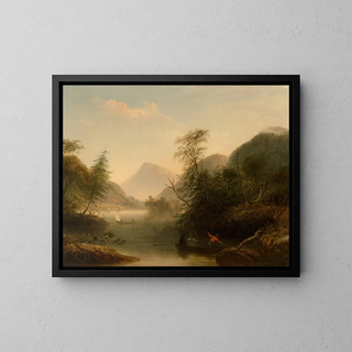 William Macleod - River Landscape with Three Men in a Punt.webp