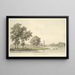 Vue du lac et de l'île depuis la pelouse à Kew - William Marlow — indrammet kunstværk på væggen