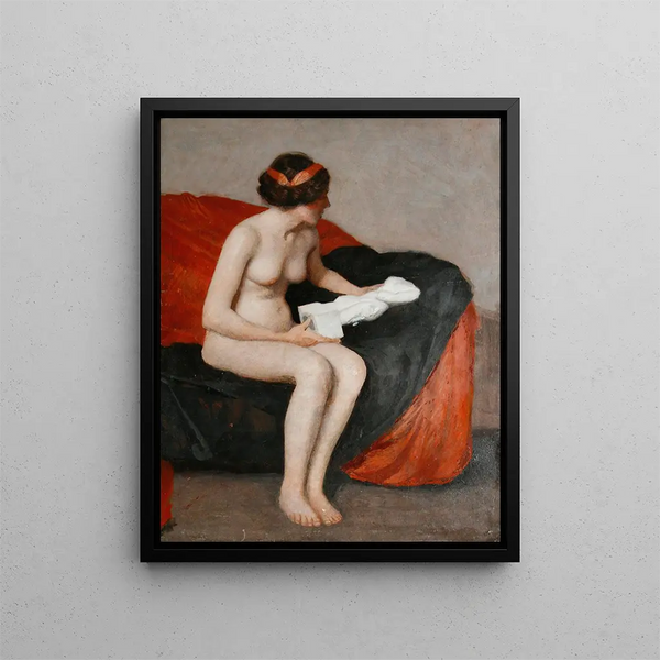 William McGregor Paxton - Seated Nude With Sculpture.webp