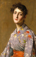 ung pige i japansk kostume - William Merritt Chase — visning af kunstværket