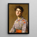 ung pige i japansk kostume - William Merritt Chase — indrammet kunstværk på væggen
