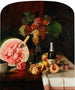 frugtstilleben med vandmelon - William Merritt Chase — visning af kunstværket