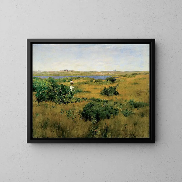 Sommer i Shinnecock Hills - William Merritt Chase — indrammet kunstværk på væggen