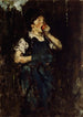 Den lærlinge dreng med et æble - William Merritt Chase — visning af kunstværket
