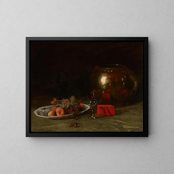 Le grand bol en laiton - William Merritt Chase — indrammet kunstværk på væggen