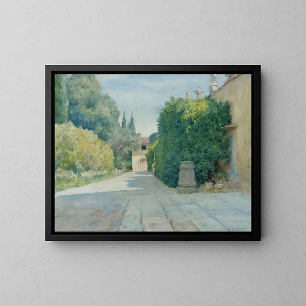 Villa i Firenze - William Merritt Chase — indrammet kunstværk på væggen