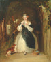 En ung kvinde fletter sit hår - William Powell Frith — visning af kunstværket