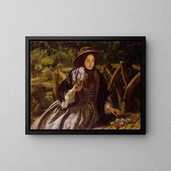 haveblomster, der danner en buket - William Powell Frith — indrammet kunstværk på væggen