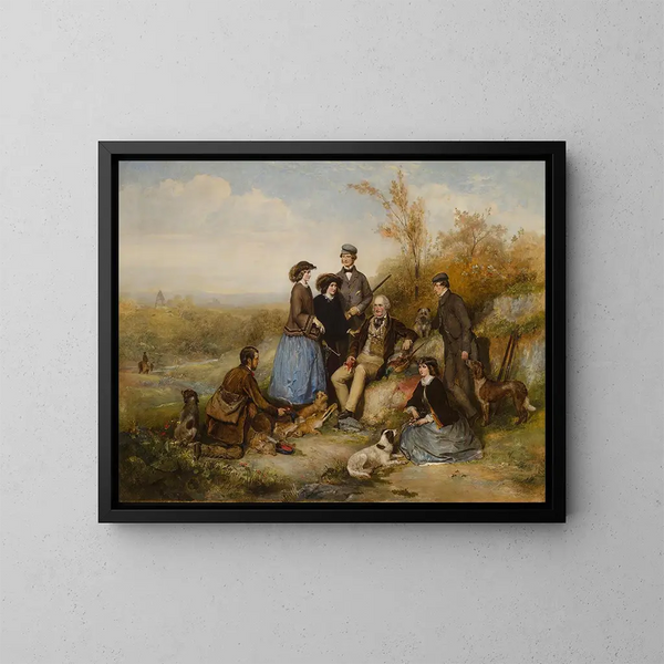 La Partie de chasse - William Powell Frith — indrammet kunstværk på væggen