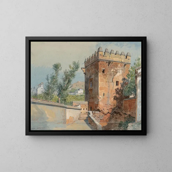Vue depuis l'Alhambra, Spanien - William Stanley Haseltine — indrammet kunstværk på væggen