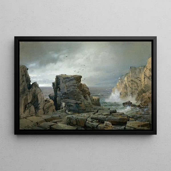 Une côte rocheuse - William Trost Richards — indrammet kunstværk på væggen