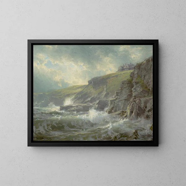Vue af kunstnerhuset Graycliff, Newport, Rhode Island - William Trost Richards — indrammet kunstværk på væggen