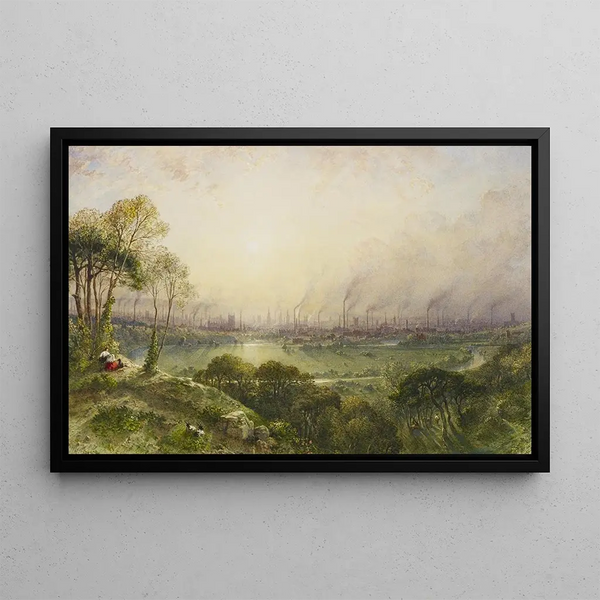 William Wyld - Manchester from Kersal Moor with rustic figures and goats.webp