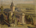 Landskabsmaleri med middelalderkirke - William de Goumois — visning af kunstværket