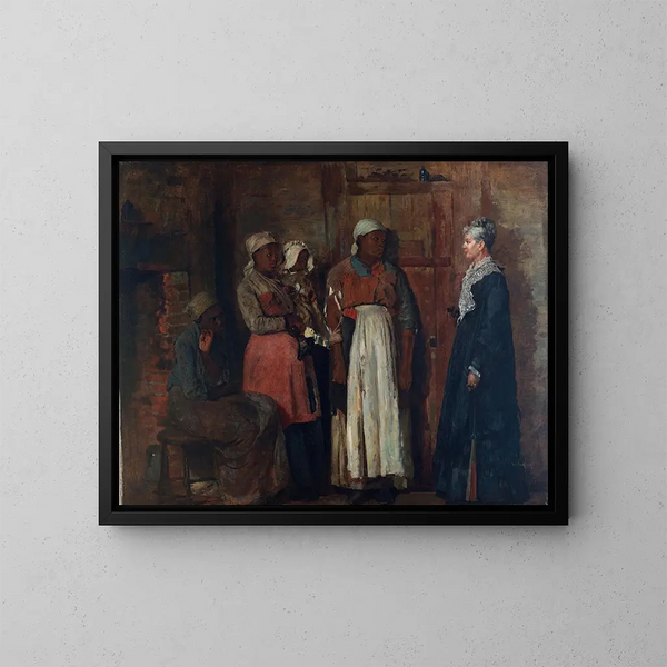 En besøg hos den gamle elskerinde - Winslow Homer — indrammet kunstværk på væggen