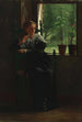 Ved vinduet - Winslow Homer — indrammet kunstværk på væggen