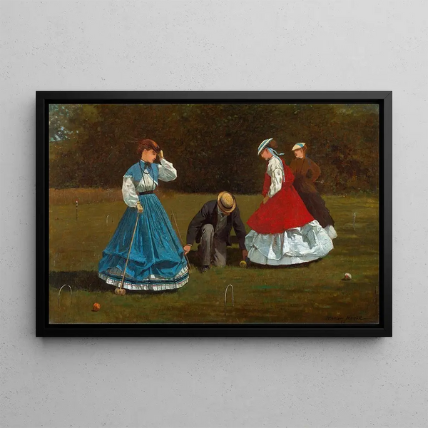 Scène de croquet - Winslow Homer — indrammet kunstværk på væggen