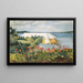 Have med blomster og bungalow i Bermuda - Winslow Homer — indrammet kunstværk på væggen