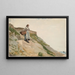 med pige, der bærer en kurv - Winslow Homer — indrammet kunstværk på væggen