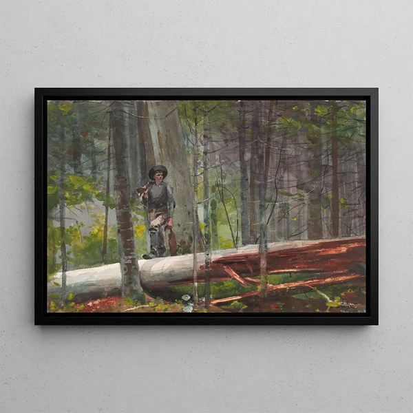 Jæger i Adirondacks - Winslow Homer — indrammet kunstværk på væggen