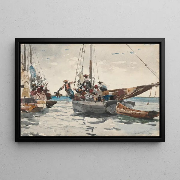 Scène de marché à Nassau - Winslow Homer — indrammet kunstværk på væggen