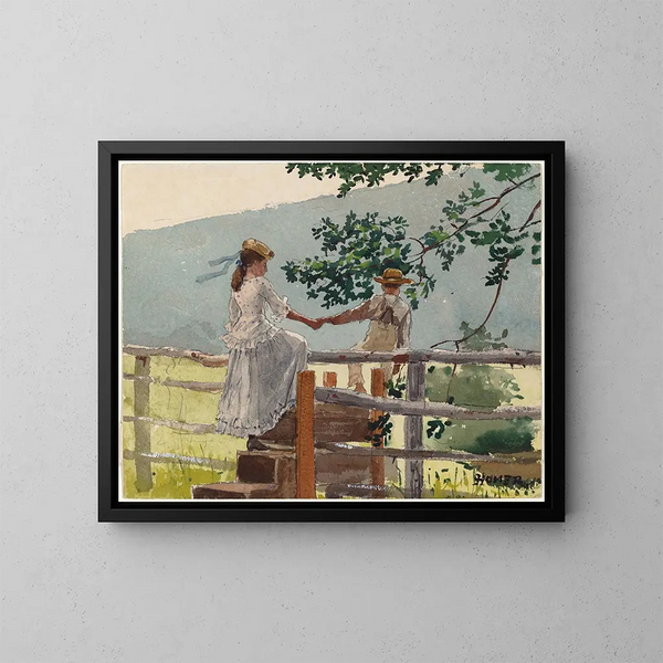 Sur le muret - Winslow Homer — indrammet kunstværk på væggen