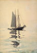 to-mast skonnert med dory - Winslow Homer — visning af kunstværket