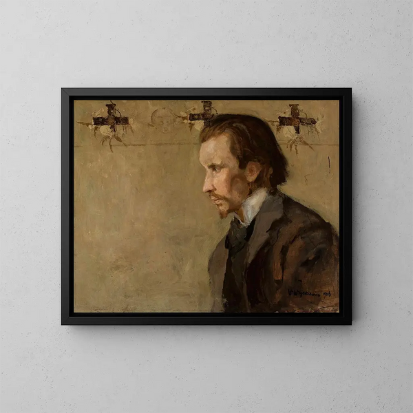 Portrait af Zygmunt Skirgieo, musiker - Witold Wojtkiewicz — indrammet kunstværk på væggen