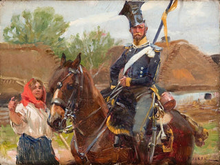 Wojciech Kossak - Uhlan with a Girl.webp