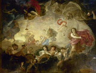 Le Lever de l'Aurore, også kaldet Apollon og timerne - Charles Le Brun's værksted — visning af kunstværket