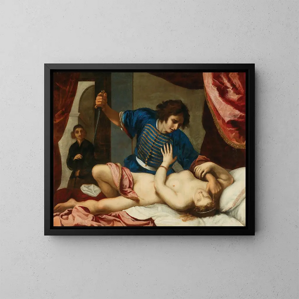 Tarquin og Lucrèce - Felice Ficherelli's værksted — indrammet kunstværk på væggen