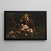 unge jægere med en hund - Giovanni Battista Piazzetta værksted — indrammet kunstværk på væggen