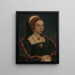 Portrait af en ung kvinde - Hans Holbein den Yngres værksted — indrammet kunstværk på væggen