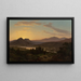 Vue du lever de soleil sur Drachenfels depuis Rolandseck - Worthington Whittredge — indrammet kunstværk på væggen