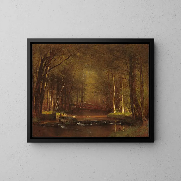 Ruisseau de truites dans les Catskills - Worthington Whittredge — indrammet kunstværk på væggen