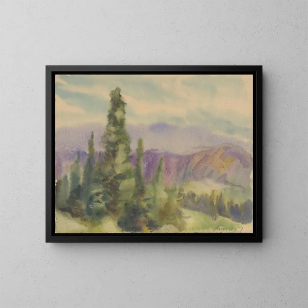 Motif des montagnes de Liptov - Zolo Palugyay — indrammet kunstværk på væggen