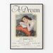 Vintage dekorativ plakat « A Dream » med drømmende kvindeportræt